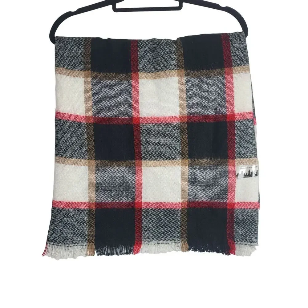 Manhattan Scarf Company Womens Scarf 75X24‎ Inch Plaid Multicolor